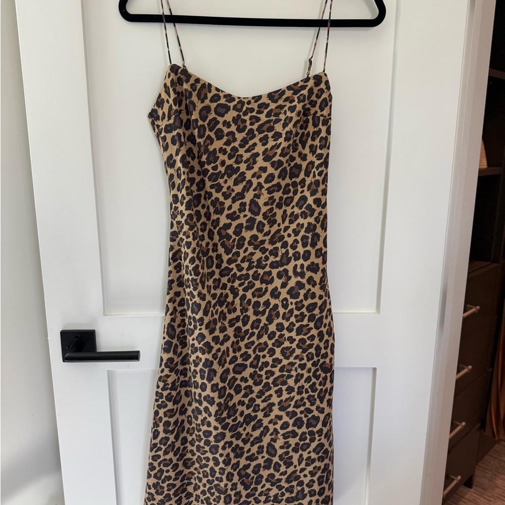 Abercrombie & Fitch Black and Brown Slip Midi Dress